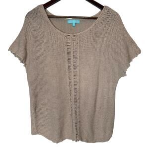Melissa Odabash Coleene Crochet Cotton Cover Up Beige size Small
